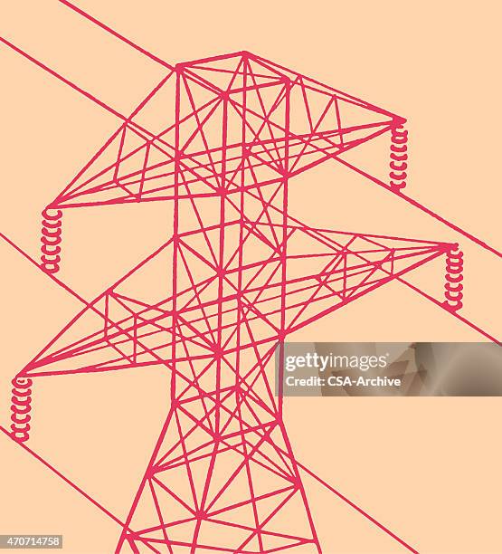 power lines - electrical wire stock illustrations