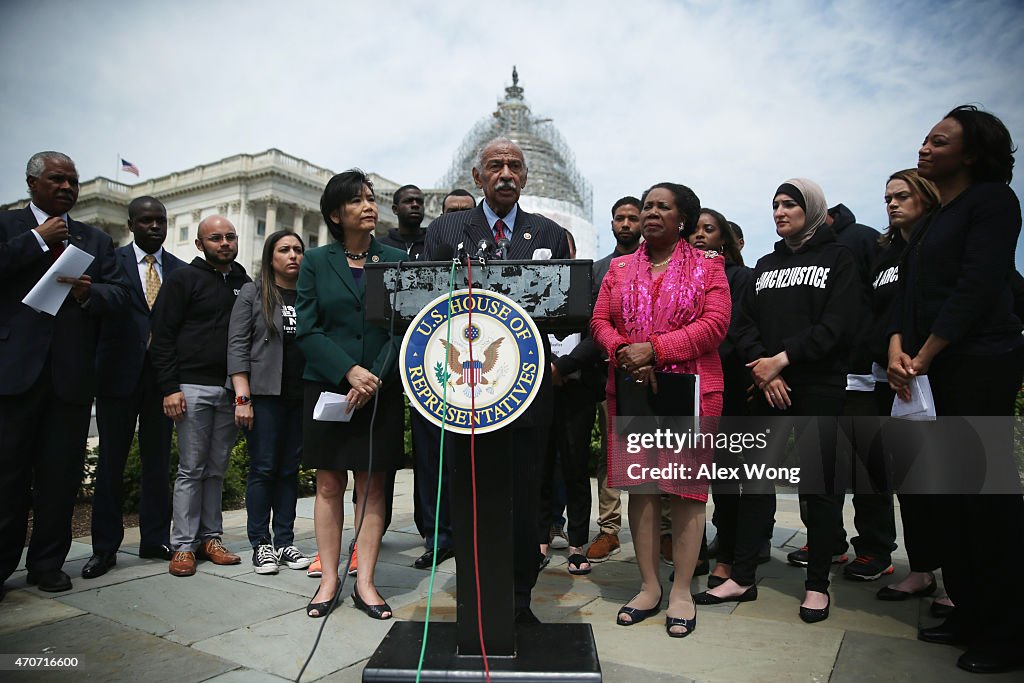 Rep.Conyers Holds News Conference On The "End Racial Profiling Act"