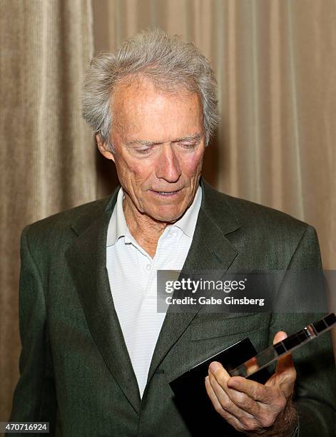 Recipient of the Fandango Fan Choice award for Favorite Film of 2014, "American Sniper," Clint Eastwood attends CinemaCon and Warner Bros. Pictures...