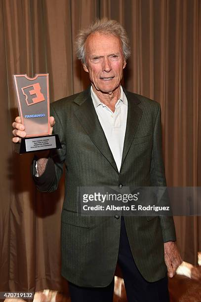 Recipient of the Fandango Fan Choice award for Favorite Film of 2014, 'American Sniper,' Clint Eastwood attends CinemaCon and Warner Bros. Pictures...