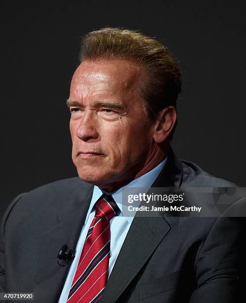 Arnold Schwarzenegger attends the Apple Store Soho Presents Tribeca Film Festival: Henry Hobson and Arnold Schwarzenegger, "Maggie" at Apple Store...