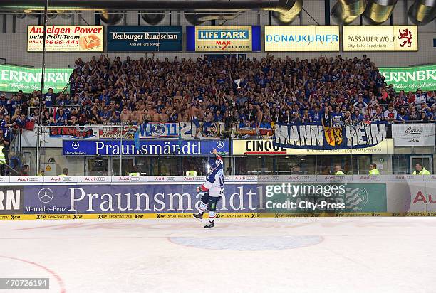 Kai Hospelt of the Adler Mannheim during the game between ERC Ingolstadt and Adler Mannheim on april 22, 2015 in Mannheim, Germany.