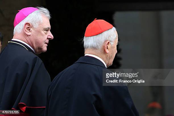 German archbishop and Cardinal Designate Gerhard Ludwig Muller arrives at the Paul VI Hall for an Extraordinary Consistory on the themes of Family on...