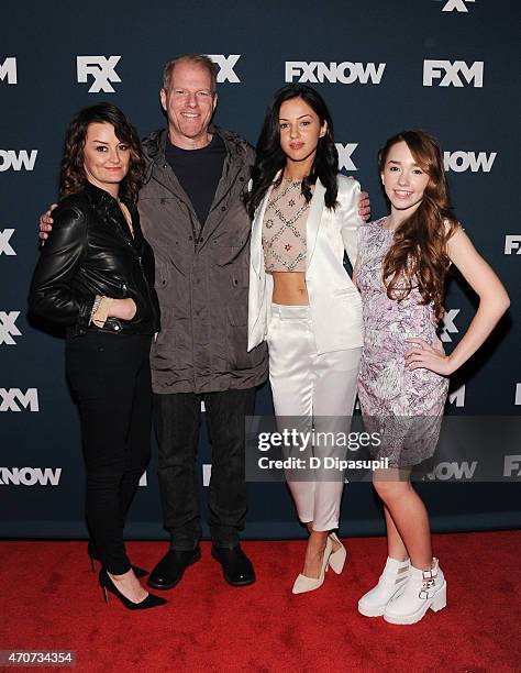 Alison Wright, Noah Emmerich, Annet Mahendru, and Holly Taylor attend the 2015 FX Bowling Party at Lucky Strike on April 22, 2015 in New York City.