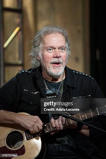 Musician Randy Bachman signs the wall at AOL Build Speakers Series: Randy Bachman at AOL Studios In New York on April 22, 2015 in New York City.