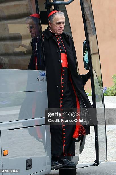 Cardinal Daniel Nicholas DiNardo arrives at the Paul VI Hall for an Extraordinary Consistory on the themes of Family on February 20, 2014 in Vatican...