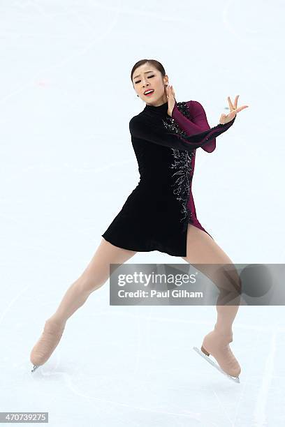 Yuna Kim of South Korea competes in the Figure Skating Ladies' Free Skating on day 13 of the Sochi 2014 Winter Olympics at Iceberg Skating Palace on...