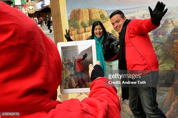 The atmosphere during Grand Canyon comes to Times Square in 3-D presented by Smithsonian ChannelÕs Aerial America at Times Square on February 20,...