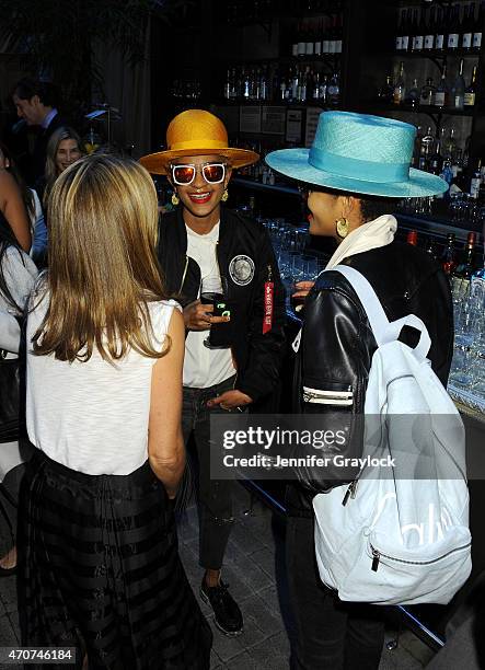 Michelle Smith, Founder and Designer of MILLY speaks with Coco and Breezy at the Kohl's MILLY for DesigNation cocktail party at Isola, Mondrian Soho...