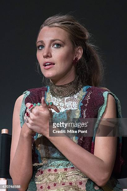 Actress Blake Lively attends Apple Store Soho Presents Meet The Filmmaker: Blake Lively, "Age of Adaline" at Apple Store Soho on April 22, 2015 in...