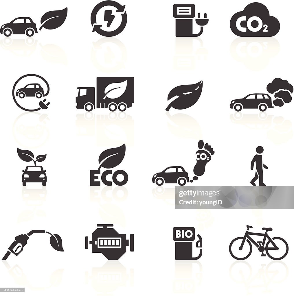 Autos und Umwelt Symbole