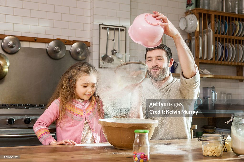 Birthday cake baking with daddy