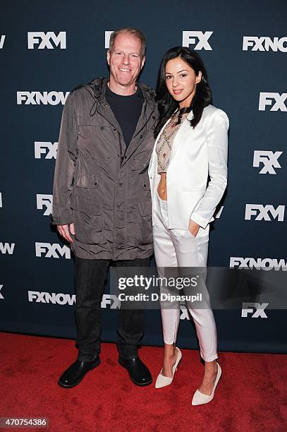 Noah Emmerich and Annet Mahendru attend the 2015 FX Bowling Party at Lucky Strike on April 22, 2015 in New York City.