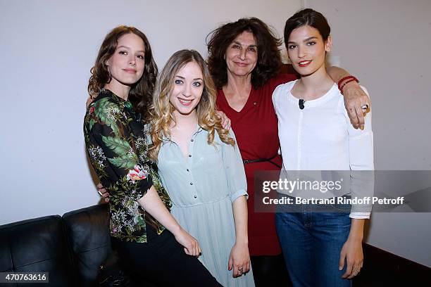 Actors Stephane Caillard, Lilly-Fleur Pointeaux, Producer Fabienne Servan-Schreiber and actress Alma Jodorowsky present the TV Series "La vie devant...