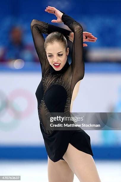 Carolina Kostner of Italy competes in the Figure Skating Ladies' Free Skating on day 13 of the Sochi 2014 Winter Olympics at Iceberg Skating Palace...