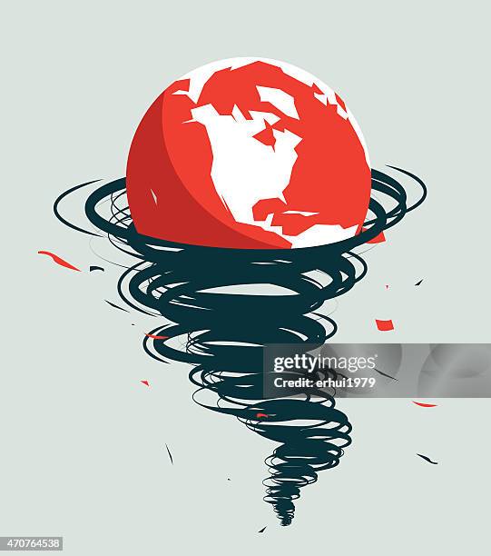 natural disaster-illustration - planet destruction stock illustrations