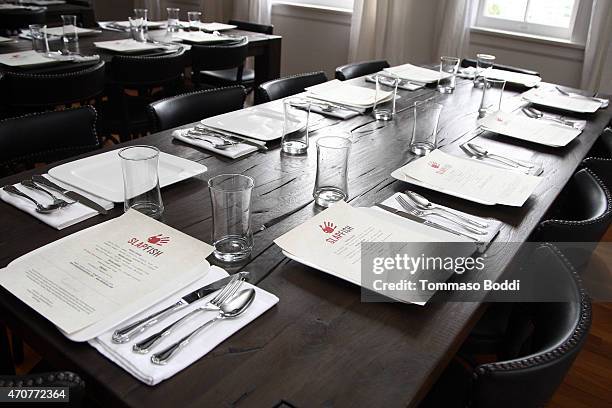 General view of atmosphere during the 2015 Art Of Elysium dinner with photographer John Russo on April 22, 2015 in Los Angeles, California.