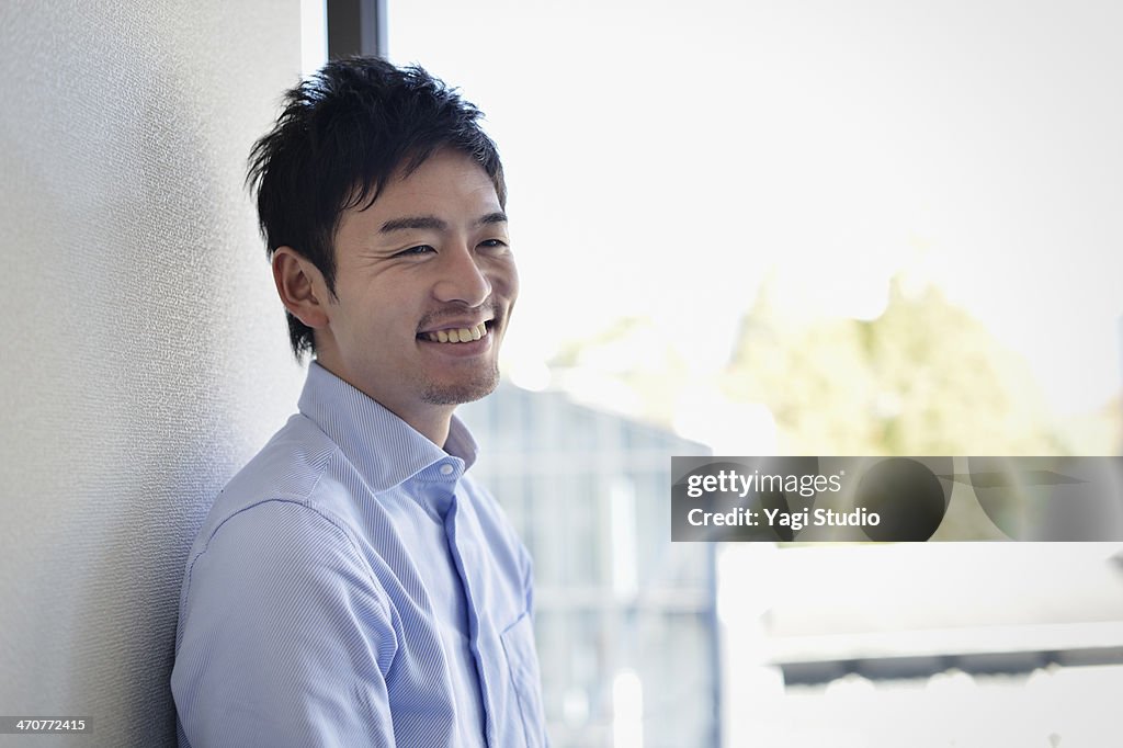 Businessman working in office