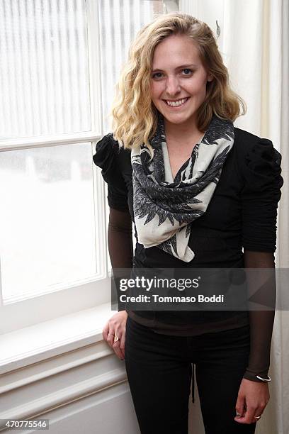 Singer Sonja Midtune attends the 2015 Art Of Elysium dinner with photographer John Russo on April 22, 2015 in Los Angeles, California.