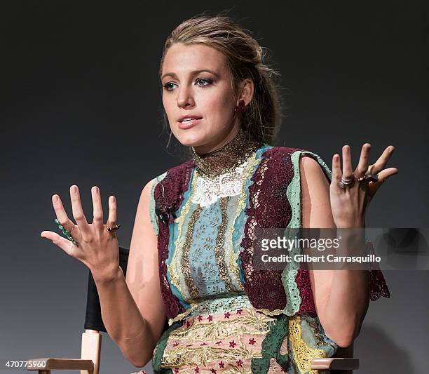 Actress Blake Lively attends the Apple Store Soho Presents Meet The Filmmaker: Blake Lively, 'Age of Adaline' at Apple Store Soho on April 22, 2015...