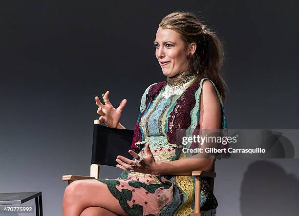 Actress Blake Lively attends the Apple Store Soho Presents Meet The Filmmaker: Blake Lively, 'Age of Adaline' at Apple Store Soho on April 22, 2015...