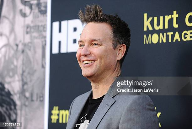 Mark Hoppus of Blink-182 attends the premiere of HBO Documentary Films' "Kurt Cobain: Montage Of Heck" at the Egyptian Theatre on April 21, 2015 in...