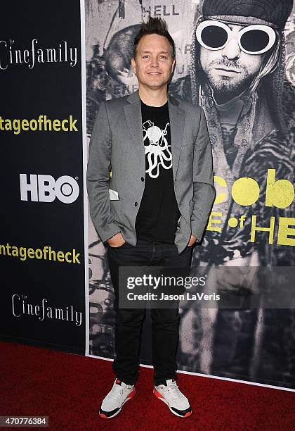 Mark Hoppus of Blink-182 attends the premiere of HBO Documentary Films' "Kurt Cobain: Montage Of Heck" at the Egyptian Theatre on April 21, 2015 in...