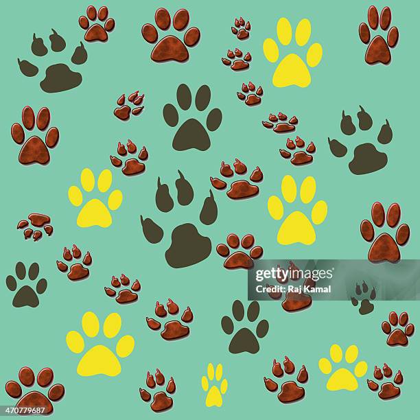 paw prints creative abstract design - paw print pattern stock illustrations