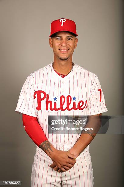 Ronny Cedeno of the Philadelphia Phillies poses during Photo Day on Wednesday, February 19, 2014 at Bright House Field in Clearwater, Florida.