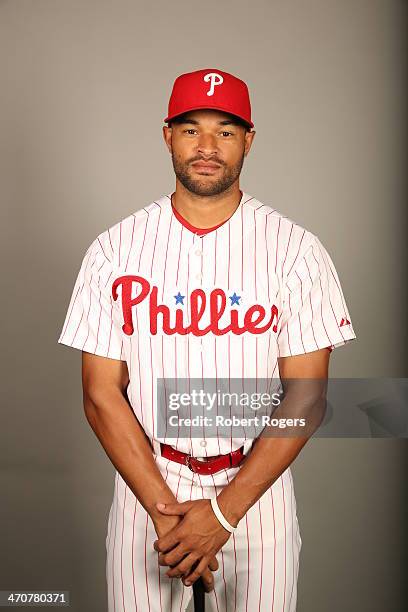 Tyson Gillies of the Philadelphia Phillies poses during Photo Day on Wednesday, February 19, 2014 at Bright House Field in Clearwater, Florida.