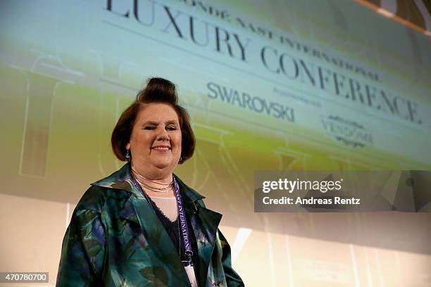Suzy Menkes attends the Conde' Nast International Luxury Conference at Palazzo Vecchio on April 23, 2015 in Florence, Italy.