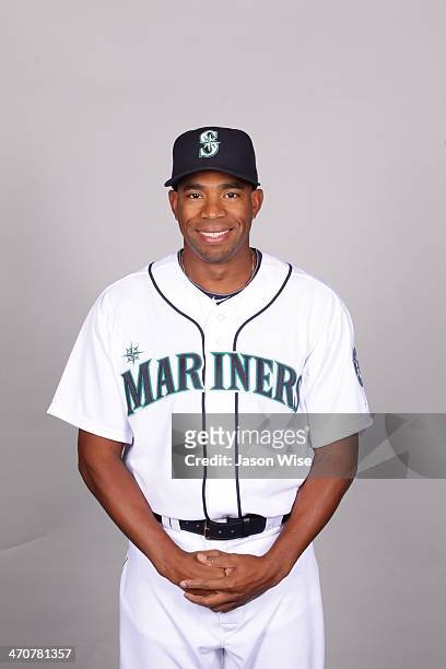 Endy Chavez of the Seattle Mariners poses during Photo Day on Thursday, February 20, 2014 at Peoria Sports Complex in Peoria, Arizona.