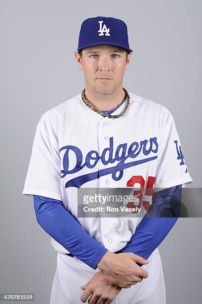 Brendan Harris of the Los Angeles Dodgers poses during Photo Day on Thursday, February 20, 2014 at Camelback Ranch in Glendale, Arizona.