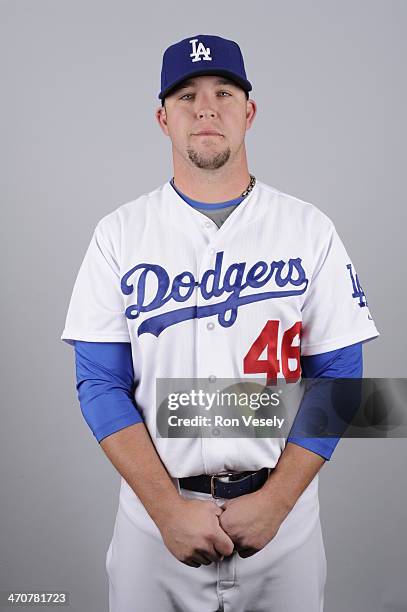 Paul Maholm of the Los Angeles Dodgers poses during Photo Day on Thursday, February 20, 2014 at Camelback Ranch in Glendale, Arizona.