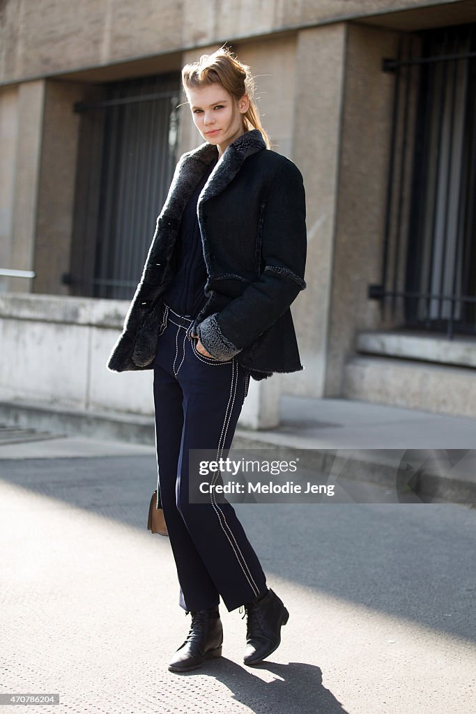 Day 9 - Street Style - Paris Fashion Week - Womenswear Fall/Winter 2015/2016