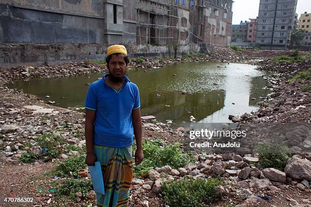 Relatives of the victims of Rana Plaza building collapse visit the site of the accident to mourn the loss of their relatives and mark the second-year...