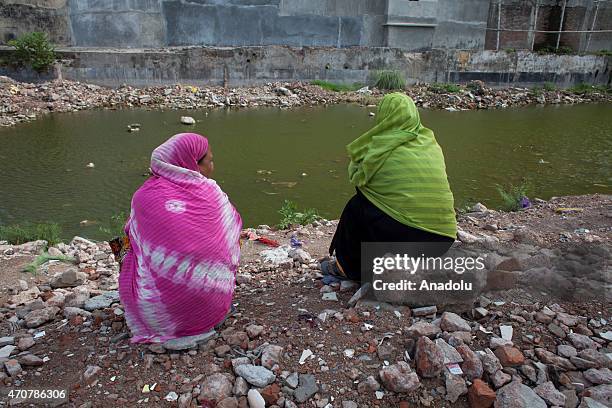 Relatives of the victims of Rana Plaza building collapse visit the site of the accident to mourn the loss of their relatives and mark the second-year...