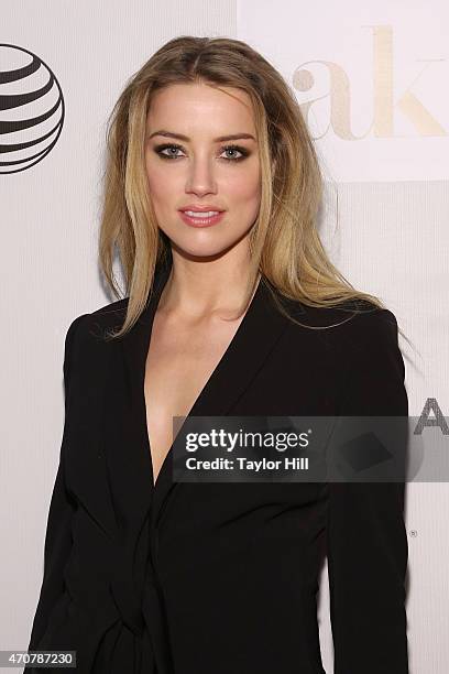 Actress Amber Heard attends the premiere of "The Adderall Diaries" at the 2015 Tribeca Film Festival at BMCC Tribeca PAC on April 16, 2015 in New...