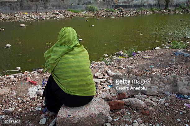 Relatives of the victims of Rana Plaza building collapse visit the site of the accident to mourn the loss of their relatives and mark the second-year...