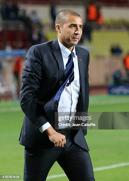 David Trezeguet walks on the pitch after the UEFA Champions League Quarter Final second leg match between AS Monaco FC and Juventus Turin at Stade...