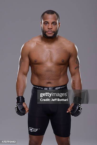 Daniel Cormier poses for a portrait during a UFC photo session on February 19, 2014 in Las Vegas, Nevada.