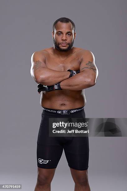 Daniel Cormier poses for a portrait during a UFC photo session on February 19, 2014 in Las Vegas, Nevada.