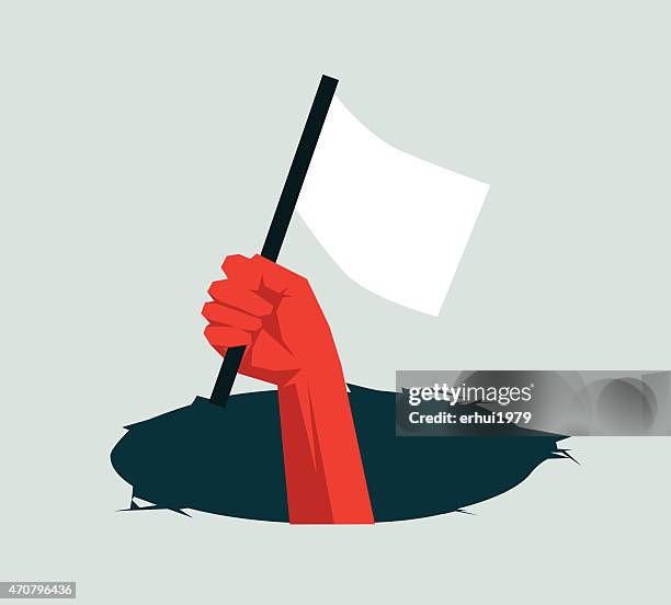 niederlage-illustration - white flag stock-grafiken, -clipart, -cartoons und -symbole