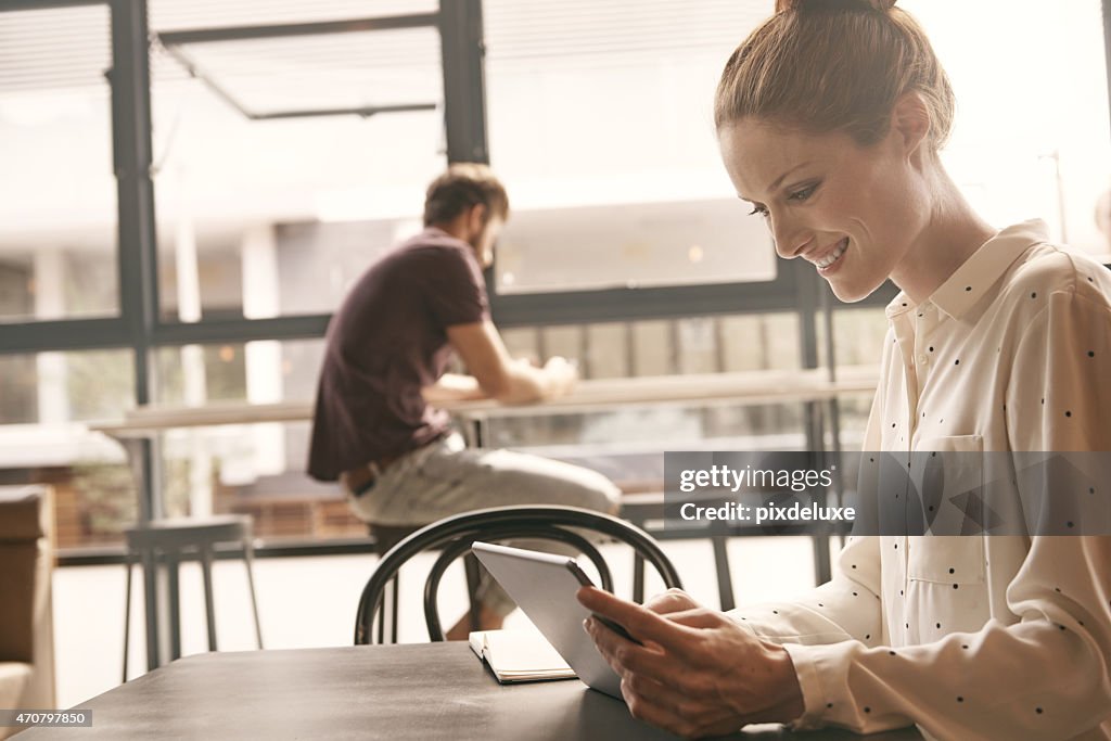 Browsing at her own pace