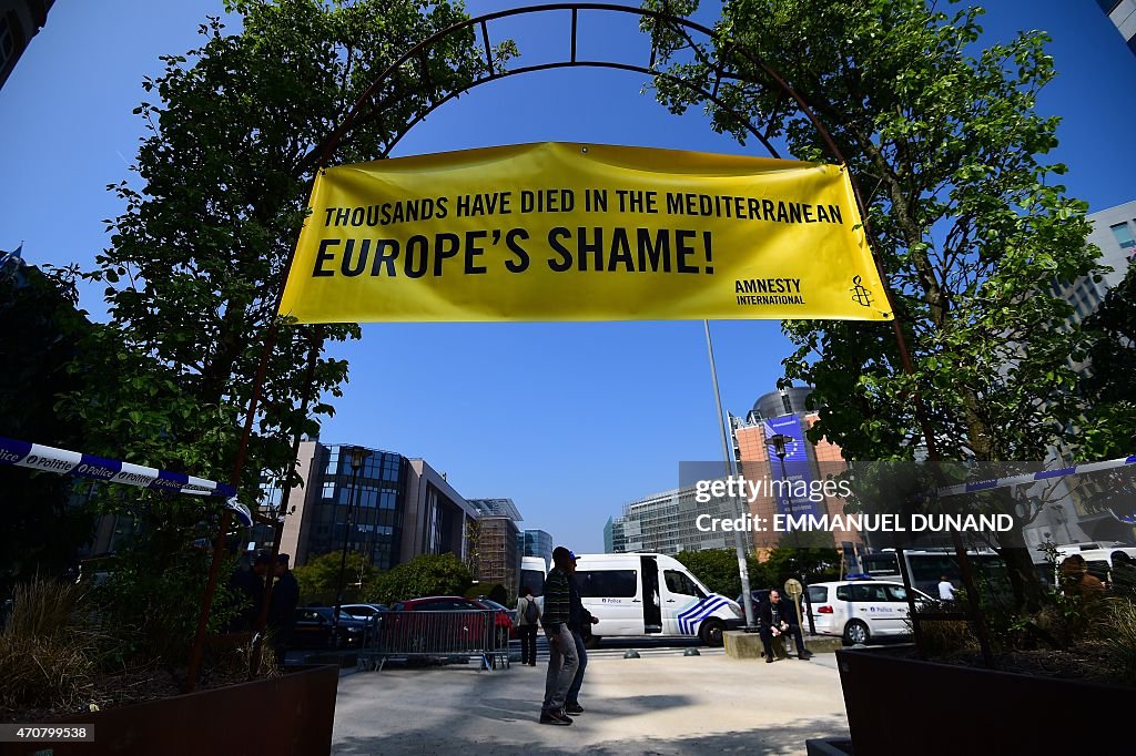 BELGIUM-EU-SUMMIT-MIGRANTS-PROTEST