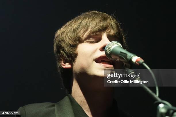 Jake Bugg performs on the opening night of his UK tour to a home city crowd on stage at Nottingham Capital FM Arena on February 20, 2014 in...