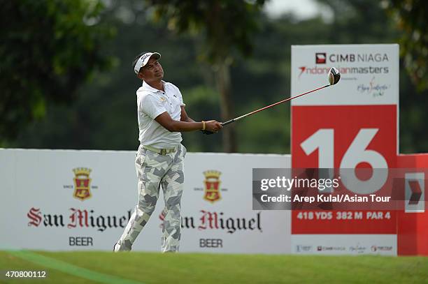 Thaworn Wiratchant of Thailand pictured during the round one of the US$750,000 CIMB NIAGA Indonesia Masters at Royale Jakarta Golf Club on April 23,...