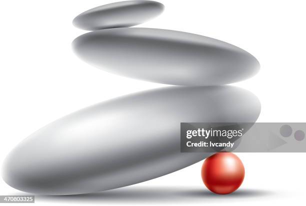 prop up the stone tower - pebbles white background stock illustrations
