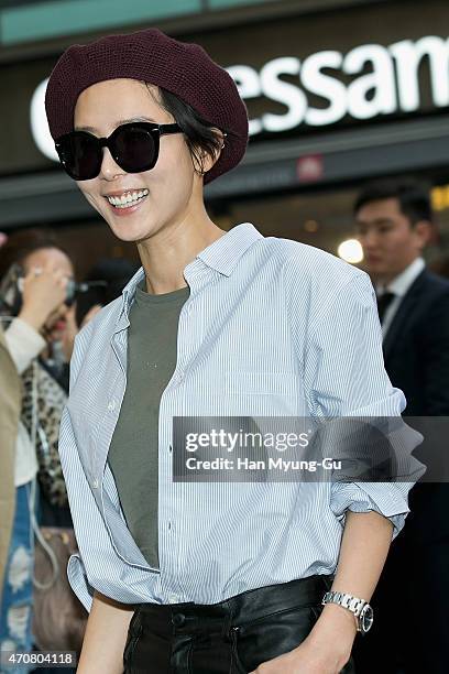 South Korean actress Kim Na-Young attends the photocall for "Rivieras" pop-up store opening on April 23, 2015 in Seoul, South Korea.