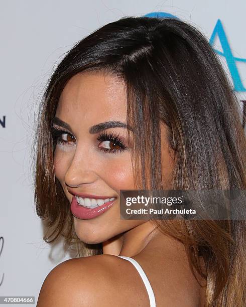 Glamour Model Ana Cheri attends the "Babes In Toyland" charity toy drive at Boulevard3 on April 22, 2015 in Hollywood, California.